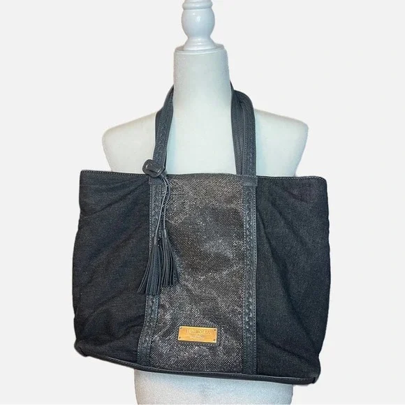 MAGNOLIA & VINE canvas and vegan leather tote - Picture 1 of 13